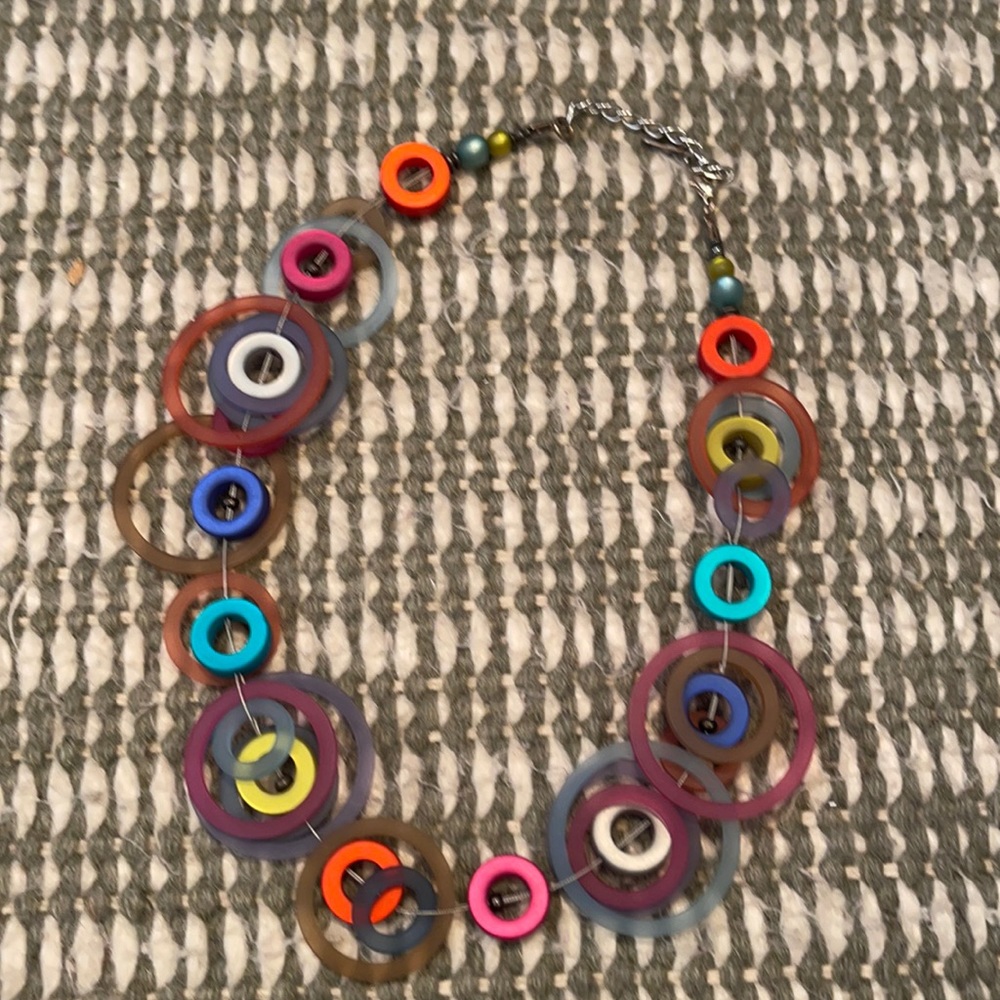 Modern colorful costume necklace EUC